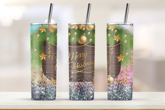 20oz Skinny Tumbler Merry Christmas Graphics & Print Templates