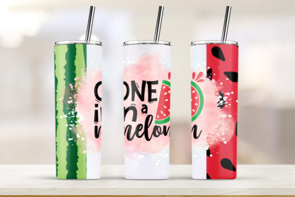 20oz Skinny Tumbler One in a Melon Graphics for Print