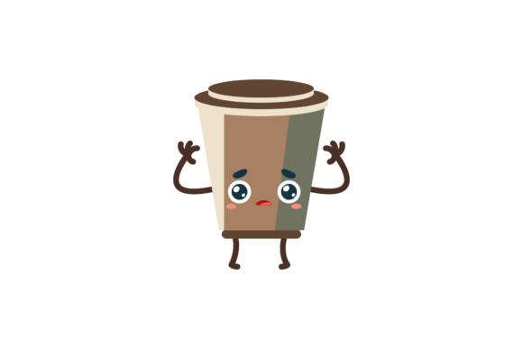 A Kawaii Coffee Cup Character Graphic for Your Freebie Content