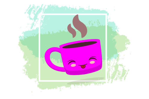 A Kawaii Coffee Cup Graphic for Cute Product Designs