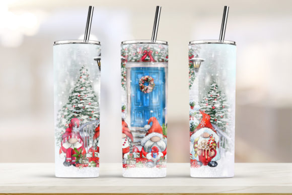 Christmas Snowy 20oz Skinny Tumbler: Graphics & Print Template