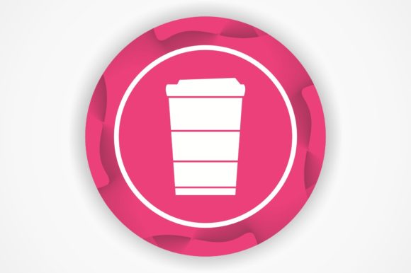 Crafting with a Cozy Cup of Coffee Icon Graphic