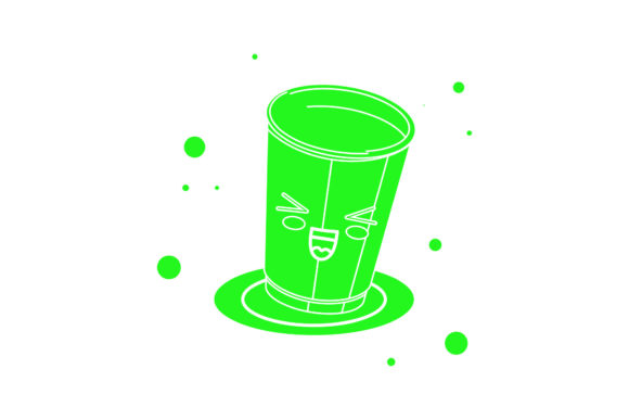 Crafting with Kawaii Green Coffee Cup Graphics & Freebies