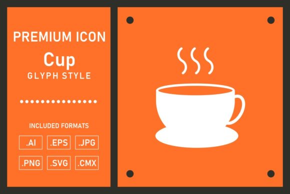 Cup Glyph Icon: A Clean Graphic Design Asset for Editorial Use
