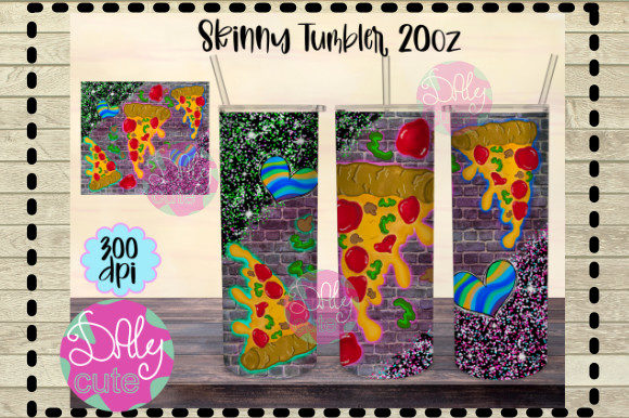 Evaluating the Pizza & Brick Wall Tumbler Design for Embroidery