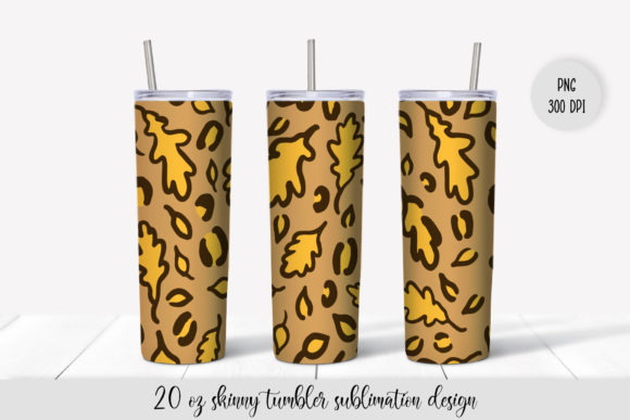 Fall Leaves Tumbler Sublimation Graphics & Illustrations
