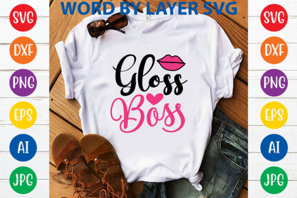 Gloss Boss Svg Design: Bold Graphics for Tumbler Wraps