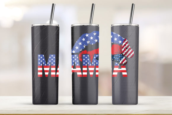 MAMA American Flag 20oz Tumbler Graphics & Print Templates