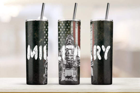 MILITARY 20oz Skinny Tumbler Graphics & Print Templates
