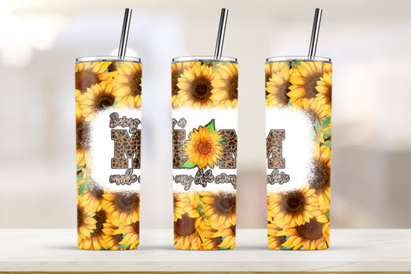Mom Sunflower 20oz Skinny Tumbler: Graphics & Print Templates