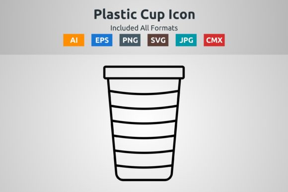 Plastic Cup Vector Outline Icon: Graphics & Icons