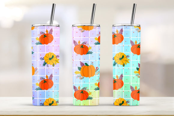 Pumpkin Pattern Tumbler 20oz Skinny