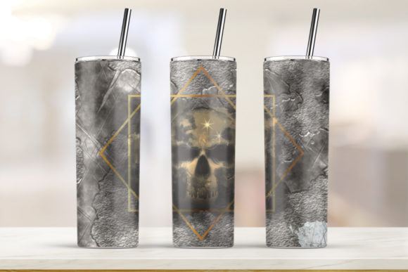Skull Camouflage 20oz Skinny Tumbler Graphics