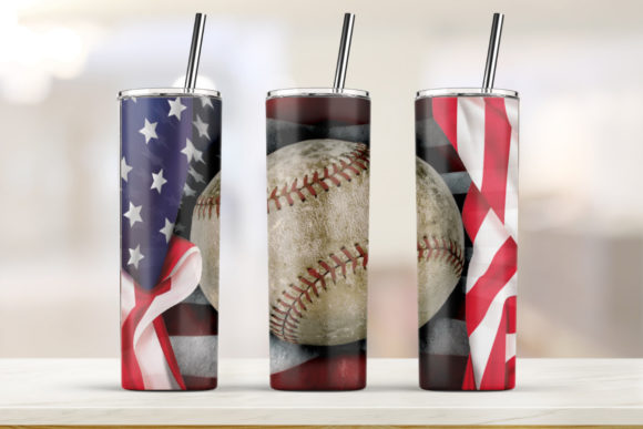 USA BASEBALL 20oz Tumbler Graphics & Print Templates